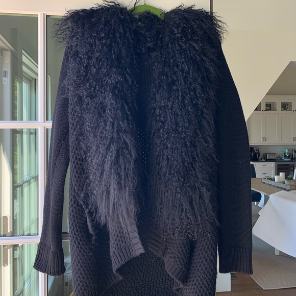 Vince Black Wool Mongolian Lamb Sweater - Picture 1 of 3